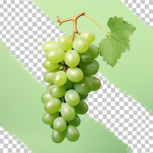 Geïsoleerde groene druif op een transparante achtergrond