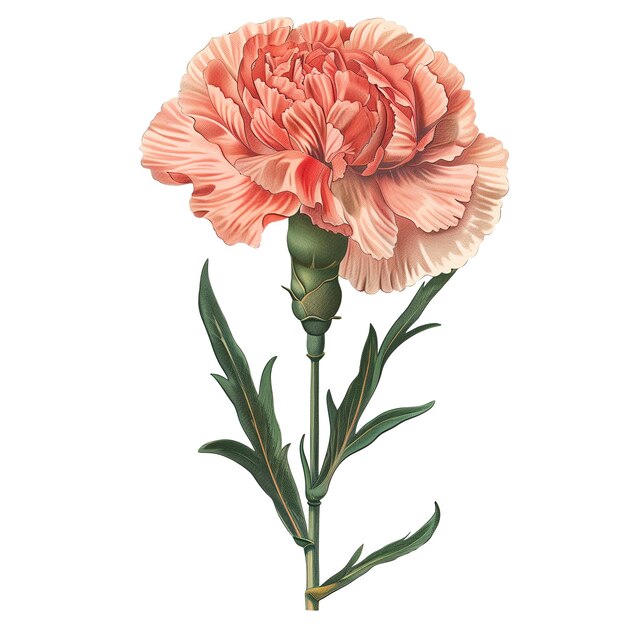 Geïsoleerde illustratie van een bloemenelement van een anjer