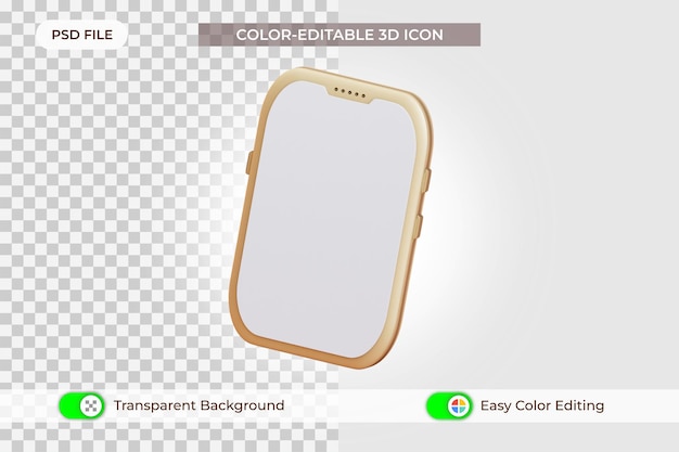 Geïsoleerde mobiele telefoon illustratie 3D-rendering pictogram ontwerp