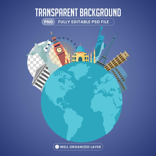 Geïsoleerde PNG-afbeeldingen voor Travel Tour Family Trips en World Tour HighQuality Stock Graphics