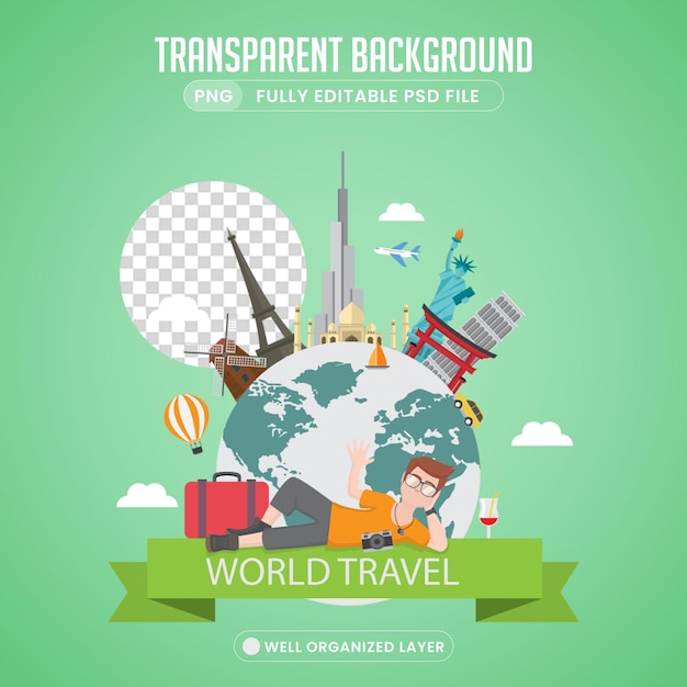 Geïsoleerde PNG-afbeeldingen voor Travel Tour Family Trips en World Tour HighQuality Stock Graphics