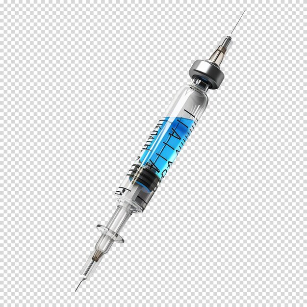 Geïsoleerde png van injectiespuit medische apparatuur op transparante achtergrond vaccinatiedag