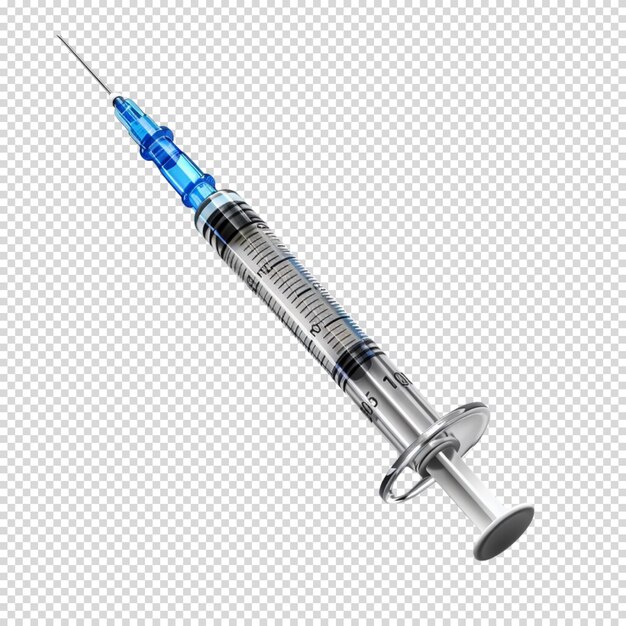 PSD geïsoleerde png van injectiespuit medische apparatuur op transparante achtergrond vaccinatiedag