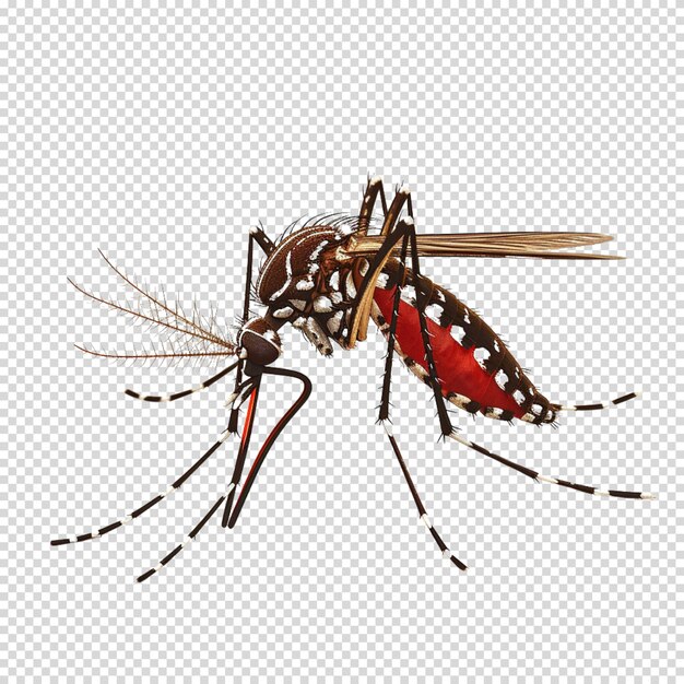 PSD geïsoleerde png van mosquito op transparante achtergrond voor dengue day