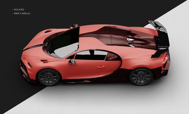 Geïsoleerde realistische matte rode racing sedan sport super carfrom boven links