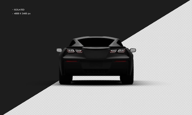 Geïsoleerde realistische metalen zwarte titanium moderne supersportwagen van achteraanzicht