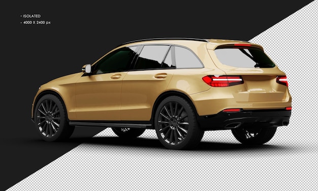 Geïsoleerde Realistische Metallic Brown Exclusieve Moderne City Luxury SUV Van links achter