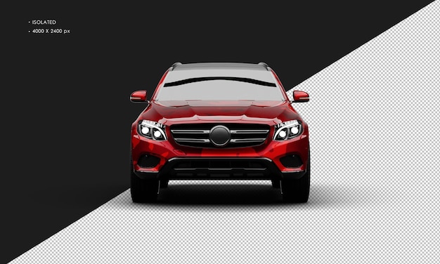 Geïsoleerde Realistische Metallic Red Camouflage Moderne City Luxury Suv Car Front