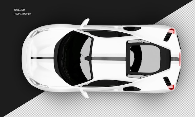 Geïsoleerde Realistische Witte Twin Turbo Super Sport Car van Boven