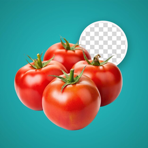 Geïsoleerde rode verse tomaten op een doorzichtige achtergrond