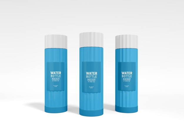 Geïsoleerde siliconen plastic waterfles branding mockup