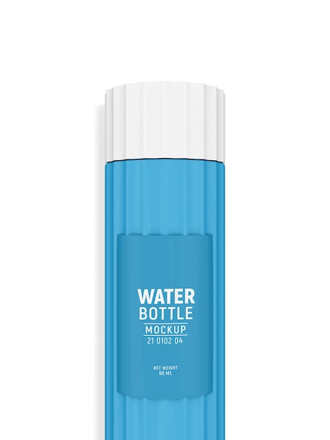 Geïsoleerde siliconen plastic waterfles branding mockup