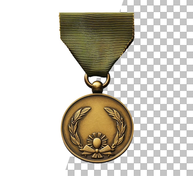 Geïsoleerde soldaat medaille militaire verdienste badge-object met transparante achtergrond