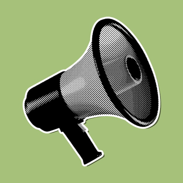 geïsoleerde sticker in halftone stijl
