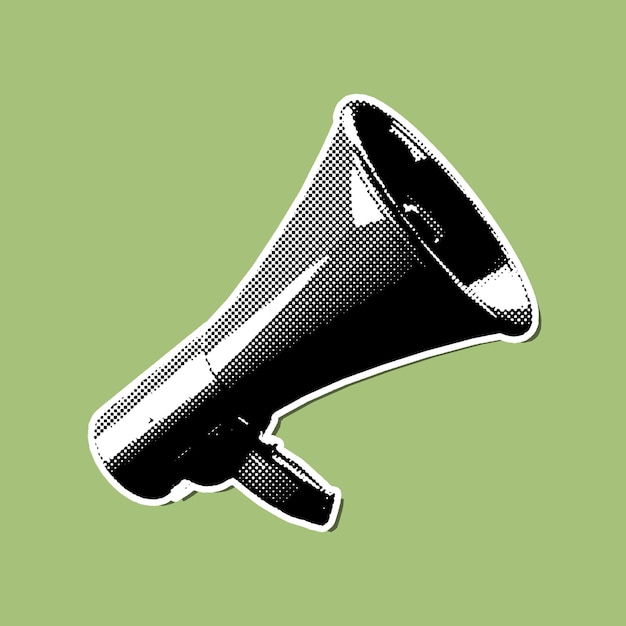 geïsoleerde sticker in halftone stijl