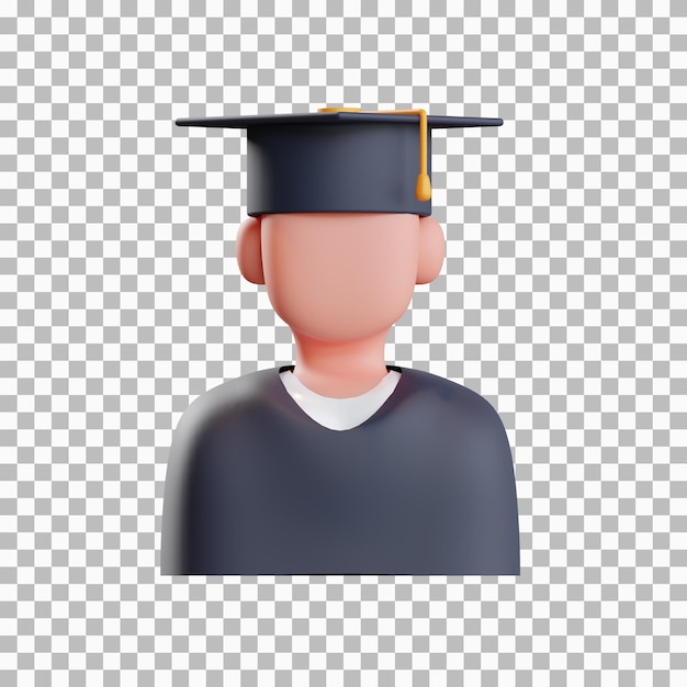 PSD geïsoleerde student 3d-pictogram