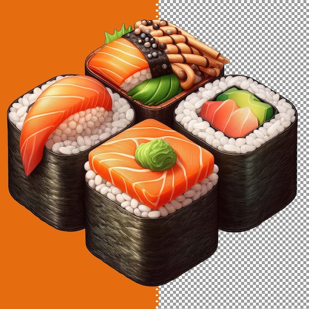 PSD geïsoleerde sushiplateau png