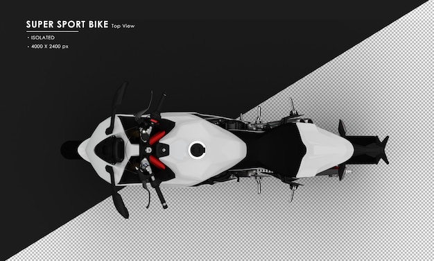 PSD geïsoleerde witte super sport fiets van bovenaanzicht