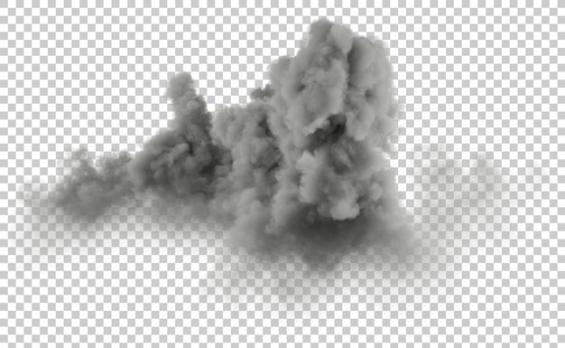 Geïsoleerde zachte grijze bewolkte op doorzichtige achtergronden 3D rendering PSD