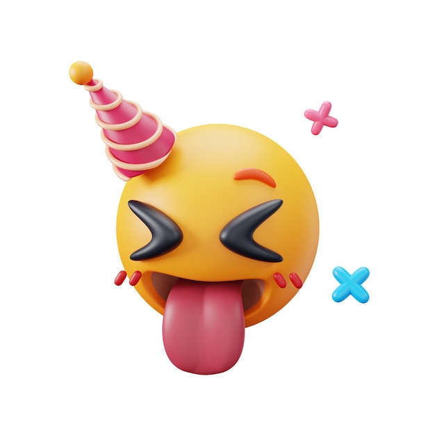 PSD gek 3d-pictogram voor emoji-feest