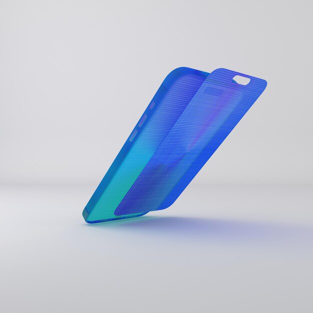 Gekleurde glazen telefoon 15 pro mockup