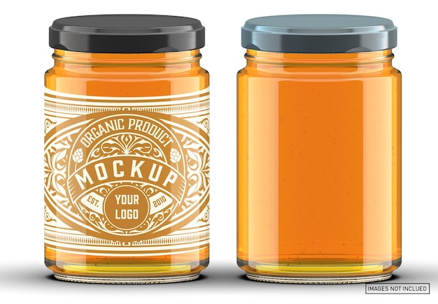 Gekleurde Honey Jar Label Mockup