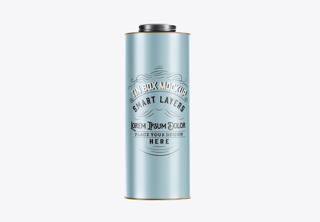 Gekleurde Tall Tin Mockup 3D render