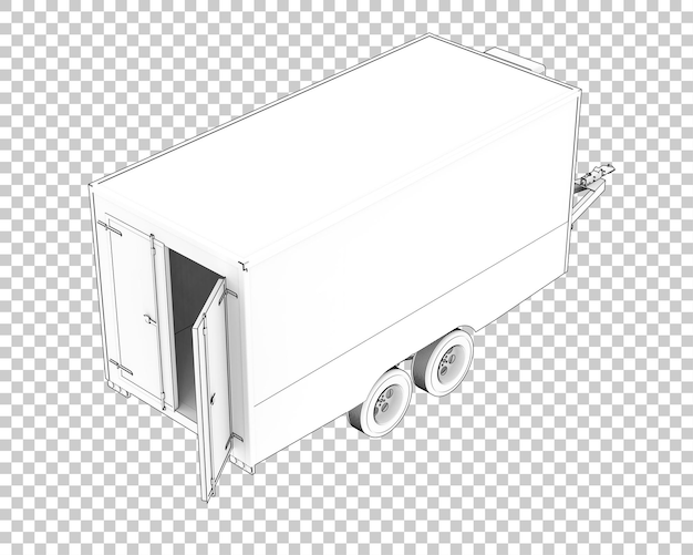 PSD gekoelde aanhangwagen op transparante achtergrond 3d-rendering illustratie