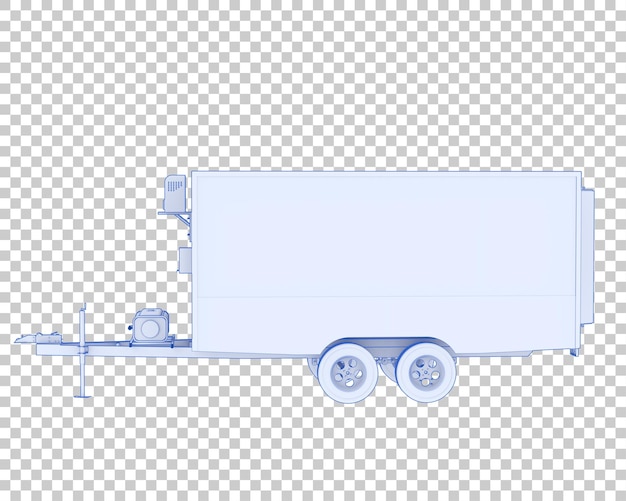 PSD gekoelde aanhangwagen op transparante achtergrond 3d-rendering illustratie