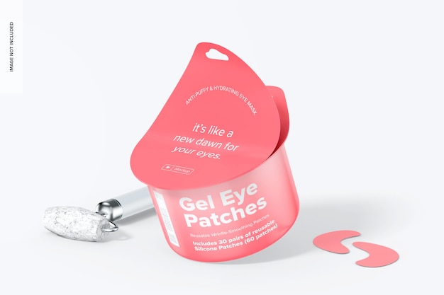 Gel Eye Patches Jar Mockup, Opened