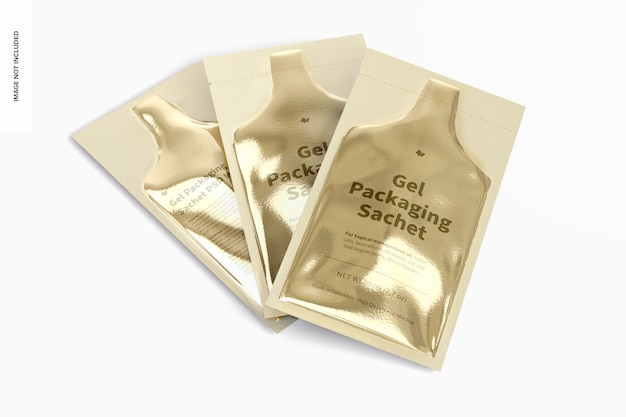 Gel packaging sachets mockup