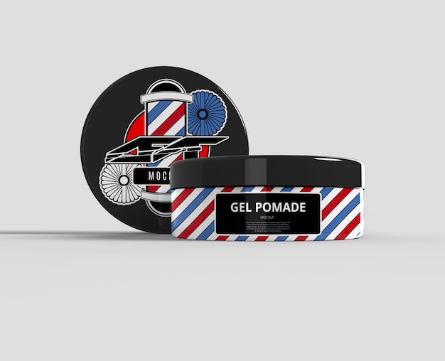 Gel pomade packaging mockup