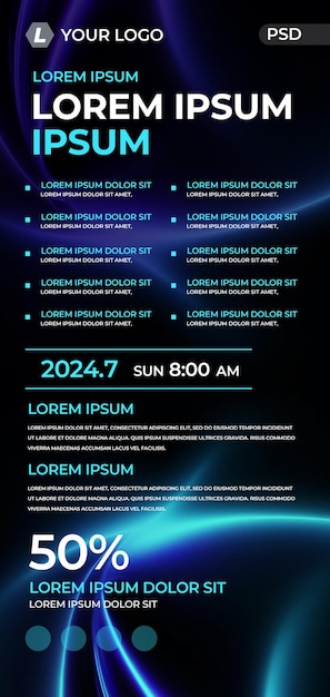 Gelaagde HD-PSD-sjabloon voor een moderne technologieposter