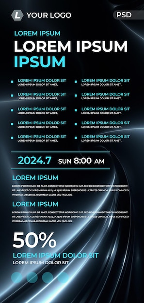Gelaagde HD-PSD-sjabloon voor een moderne technologieposter