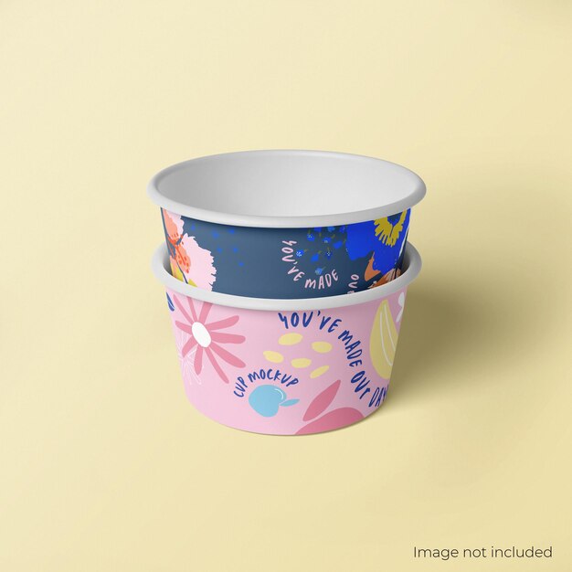 PSD gelato paper cup mockup