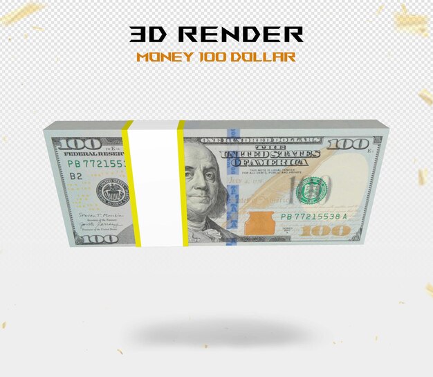 Geld 100 dollar 3D-rendering