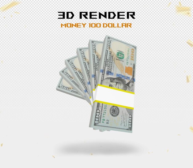 Geld 100 dollar 3D-rendering