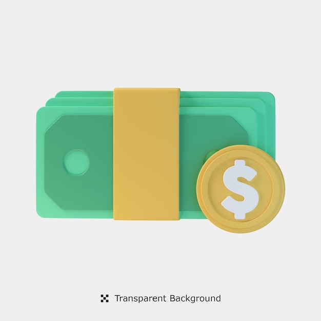 Geld contant 3d pictogram illustratie