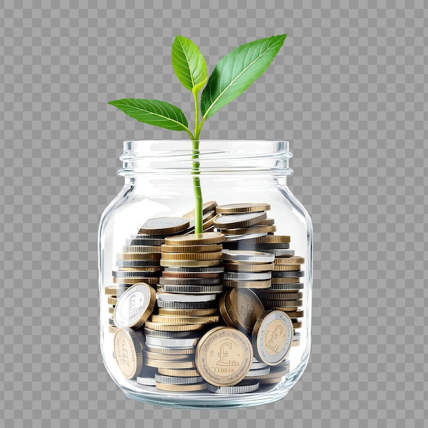 Geld groeit in een glazen pot