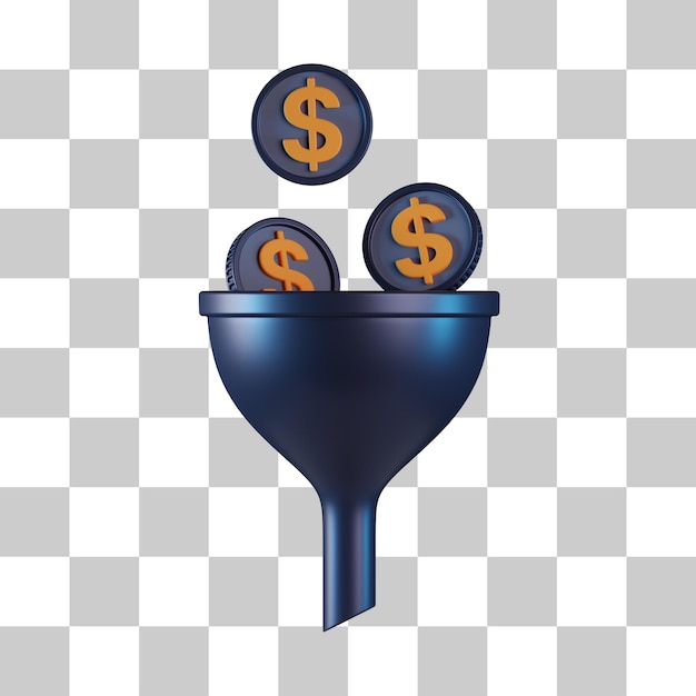 Geld trechter 3d pictogram