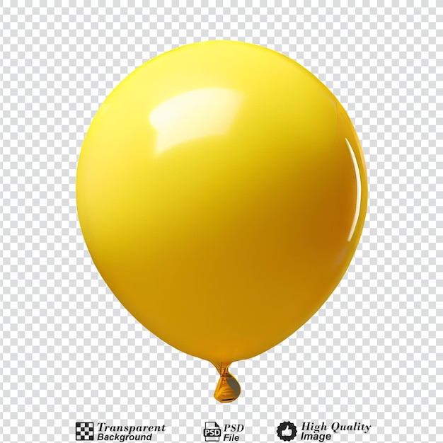 Gele ballon geïsoleerd op een doorzichtige achtergrond