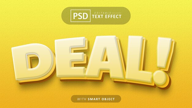 Gele deal teksteffect bewerkbaar