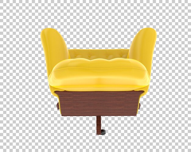 Gele fauteuil met bruine benen