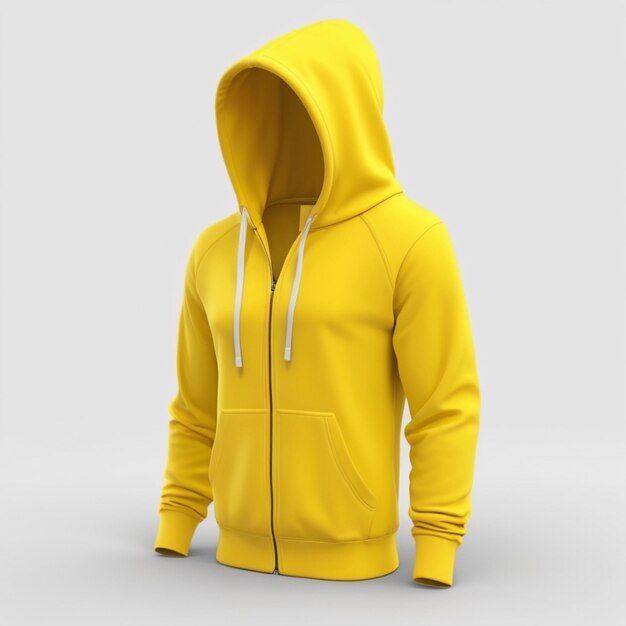 Gele hoodie PSD op een witte achtergrond