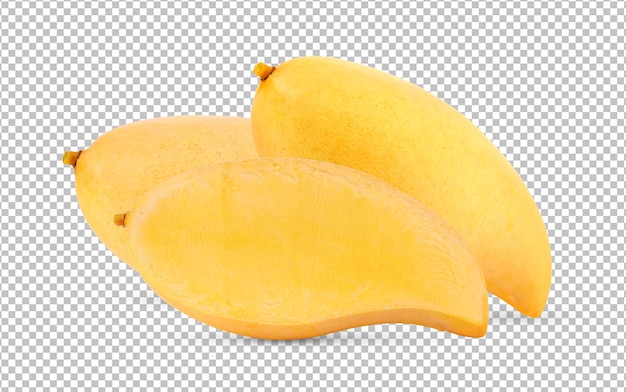 Gele mango geïsoleerd op alfalaag