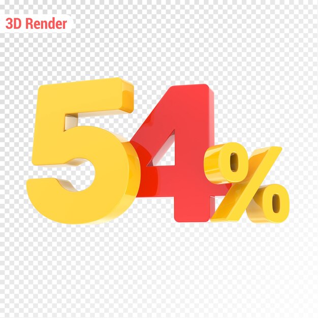 Gele met rode procent 3D-rendering