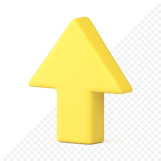 Gele pijl omhoog aanwijzer groei verhogen positieve trend zakelijke winst isometrische 3D-pictogram