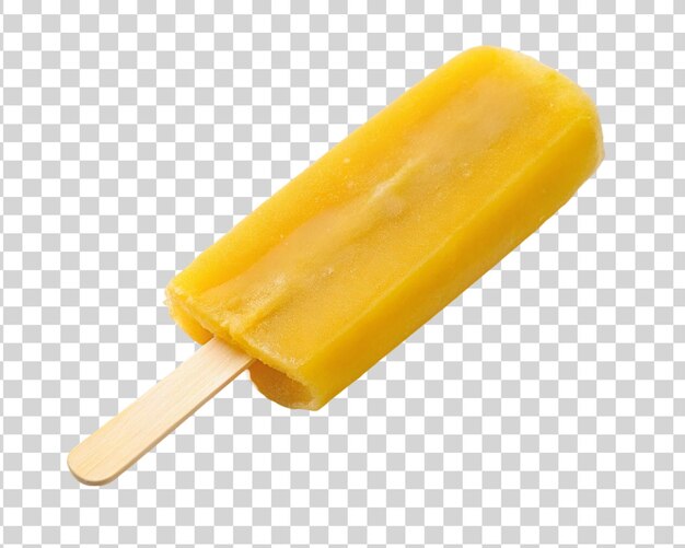 PSD gele popsicle geïsoleerd op een doorzichtige achtergrond