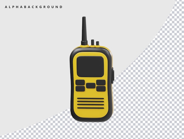 Gele Walkie Talkie 3D-weergave