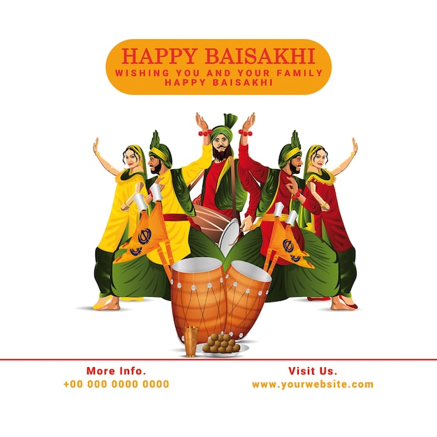 Gelukkig Baisakhi banner ontwerp